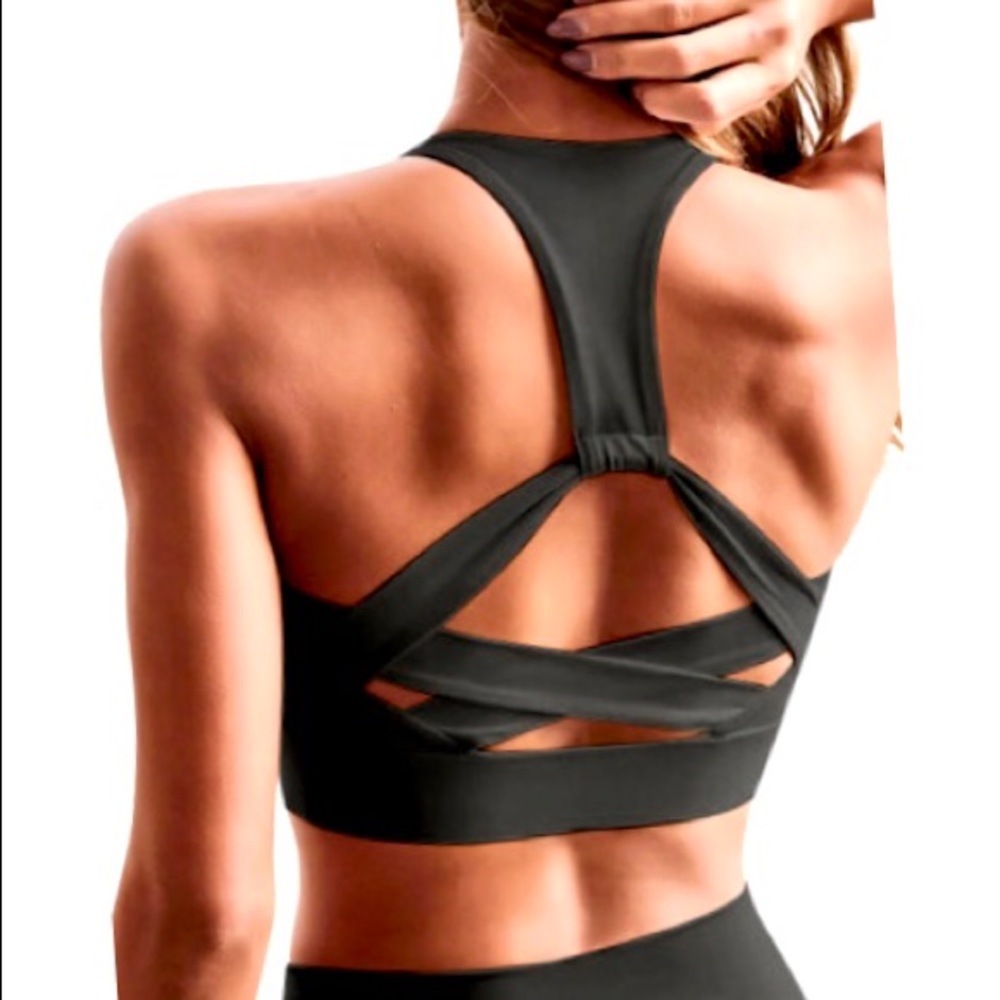 NEW | Black, Strappy, Athletic, Push-Up Sports Bra - Picture 4 of 7